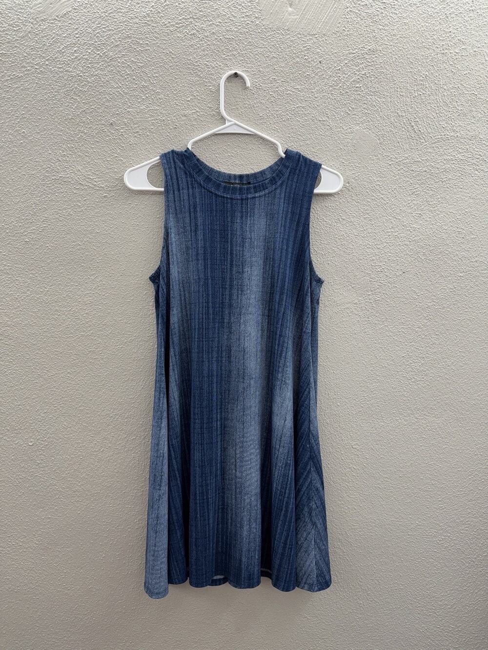 BCX Womens Dress Size Medium Faux Denim Tank Top Sleeveless